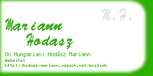 mariann hodasz business card
