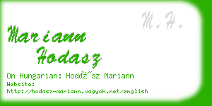 mariann hodasz business card